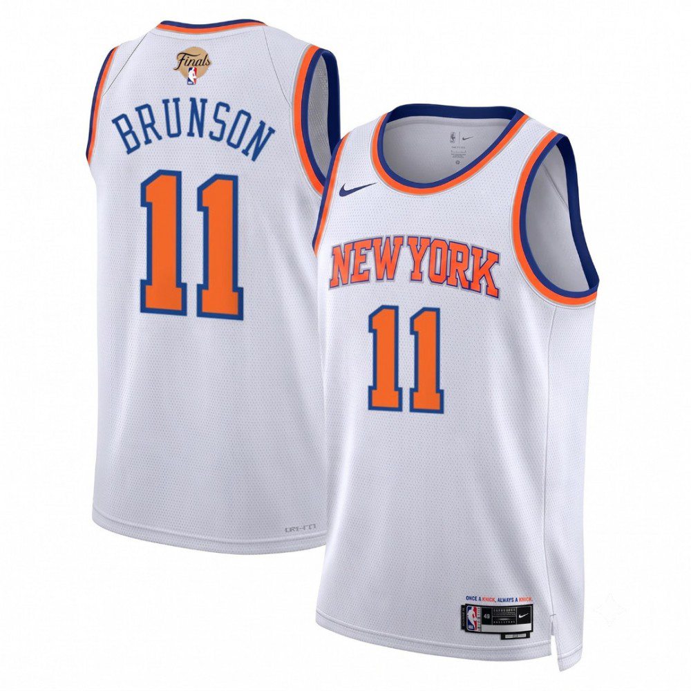 Jalen Brunson New York Knicks White 2026 NBA Finals Patch Swingman Jersey - Association Edition-Pro Kit Vault | Brand New 26/27 Sports Jerseys